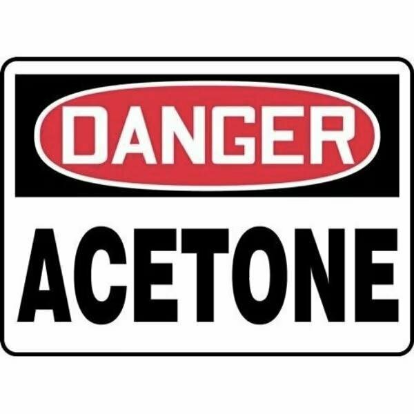 Accuform OSHA DANGER Safety Sign ACETONE 14 in SHMCHG003XP